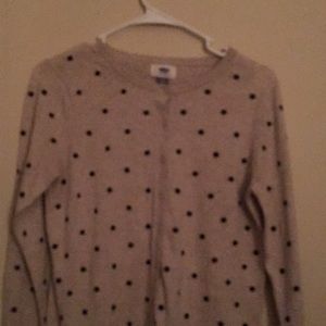 A polkadot cardigan